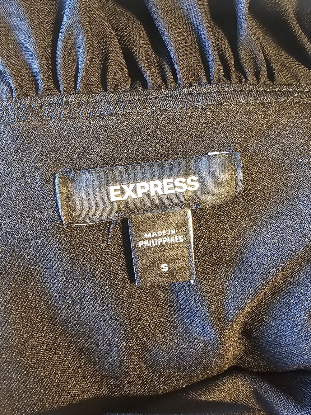 Express Black One-Shoulder Ruffle Blouse - Picture 3 of 3